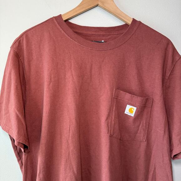 Carhartt Men's Short Sleeve Loose Fit Casual Shirt Maroon Red Size XXL - Picture 2 of 5